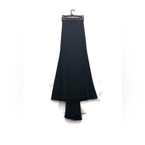 XSCAPE Women's Black Evening Skirt with Train Size 0 NWOT